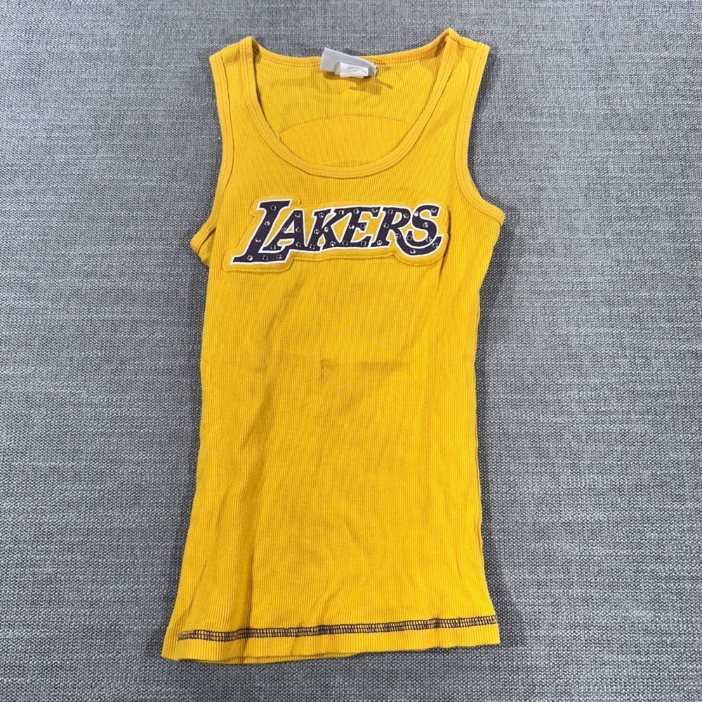 Majestic Threads Lakers Tank Top Womens S Gold Kobe Bryant 24 Rhinestone